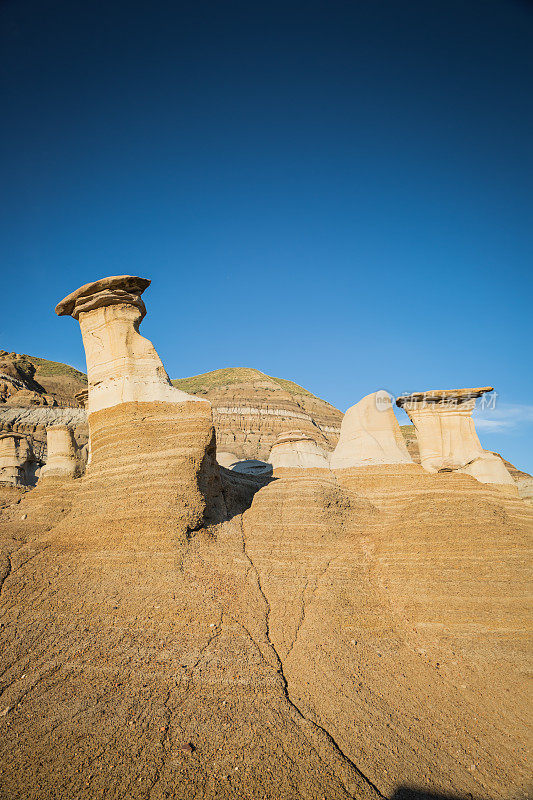 砂岩风景Badlands Drumheller加拿大